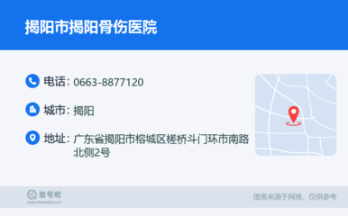 揭阳市揭阳骨伤医院:0663-8877120